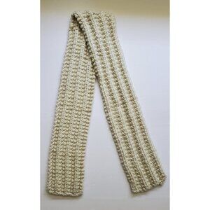 Cream Chunky Knit Crochet Scarf